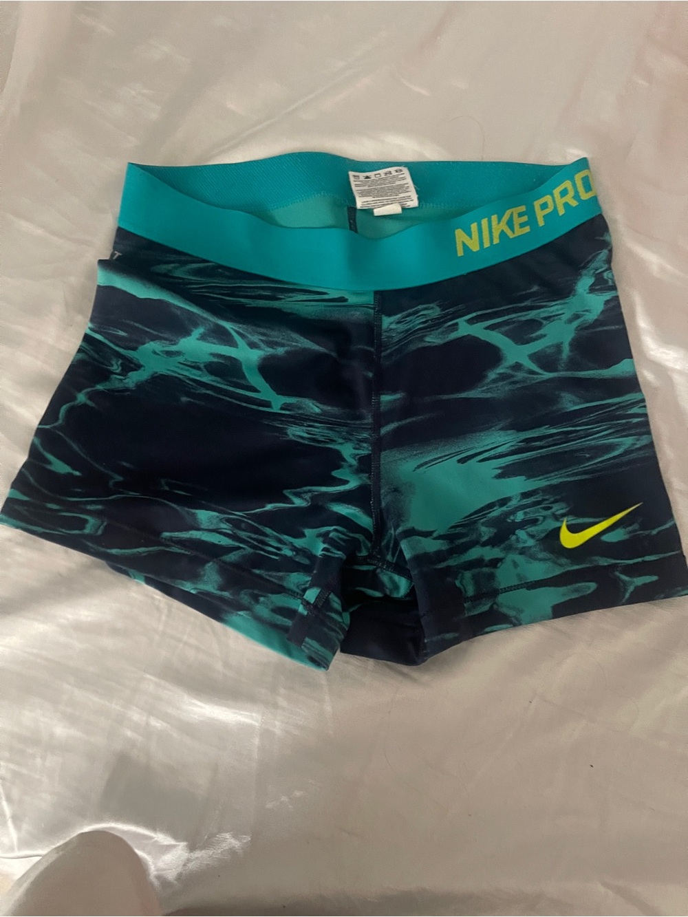 Nike Pro Teal & Navy Bike Shorts